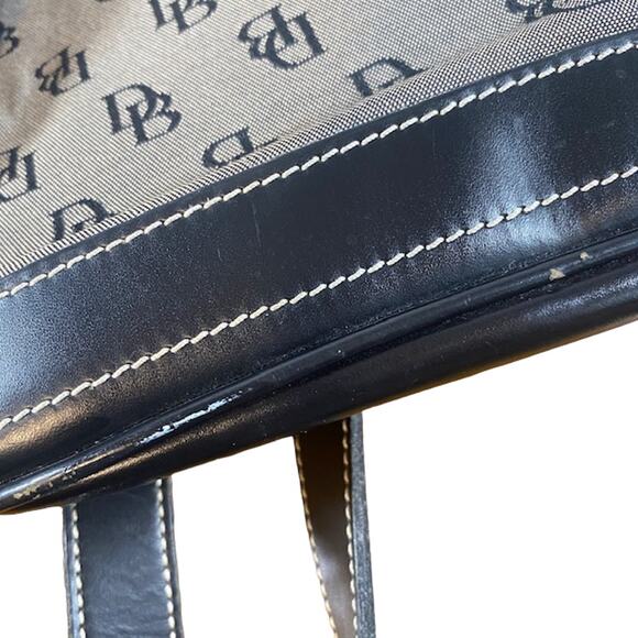 Dooney & Bourke Gray Logo Canvas Tote Bag Women Vintage - Picture 12 of 12